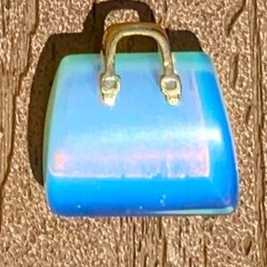 🆕OPAL GENUINE NATURAL STONE QUARTZ CRYSTAL CARVED PURSE HAND BAG TOTE CHARM #5